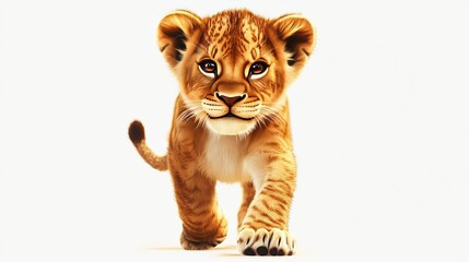 little lion cartoon white background