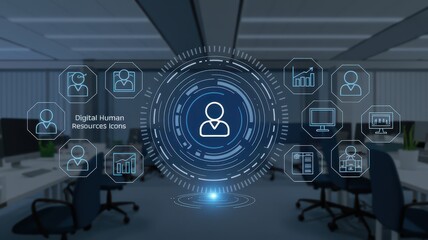 Digital Human Resources System Interface Icons