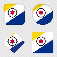 Bonaire Flag Icons Pack. Vector illustration.