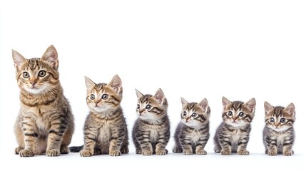 Obraz premium cat growth white background