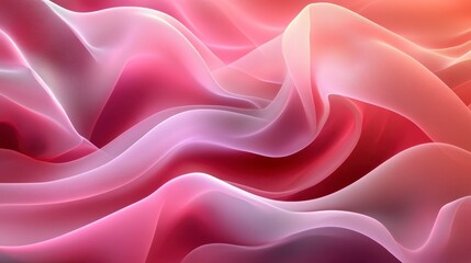 Obraz premium Abstract image of flowing, pink and orange fabric with a textured, pixelated surface. The light is soft and diffused, creating a gentle, dreamy