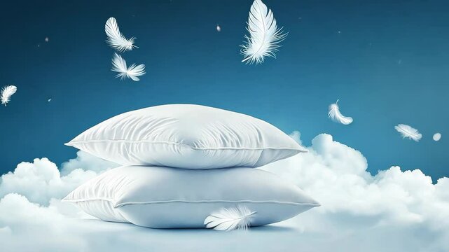 relax bed dream bird feather pillow air sky night ai generated video concept