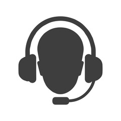 Headset Icon with Microphone for Online Communication
