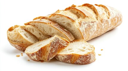 Naklejka premium french bread white background