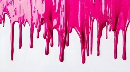 Glossy dripping liquid effect on a clean white background, realistic paint flow, abstract artistic design