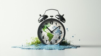 Climate crisis alarm water and earth collide in a dynamic environment evoking urgency for climate action