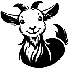 Goat cartoon portrait silhouette