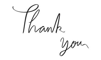 Thank you calligraphy hand written lettering script black color object icon thank you message gratitude ink pen card banner template design business congratulation thanksgiving  word thank you art 