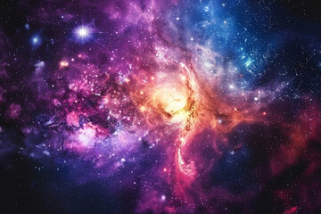 Naklejka premium Celestial Vortex: A Mesmerizing Galaxy with a Swirling Nebula