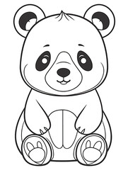 Obraz premium coloring page panda bear doll