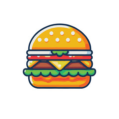 Cheeseburger illustration in white background