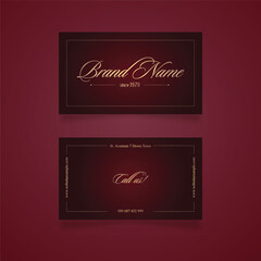 Elegant maroon Gold Business Card Design