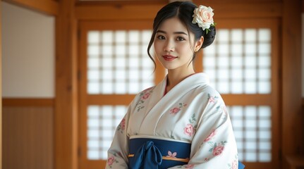 portrait of a woman in kimono