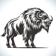 Obraz premium bison head silhouette