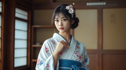 Fototapeta premium japanese child in kimono