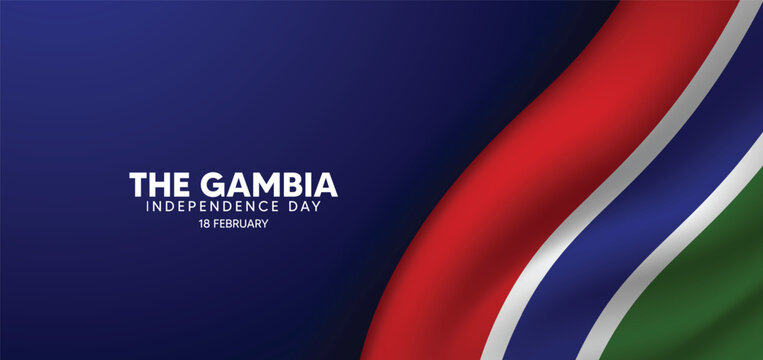 The Gambia flag Independence Day 18 February vector poster