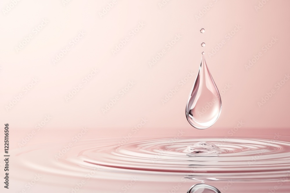 Poster A minimalist depiction of a single tear drop falling into an empty void, drawn in soft, muted tones with subtle ripples spreading outward