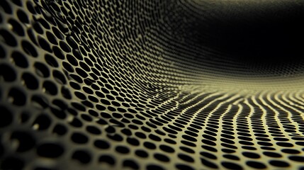 Abstract Black Metal Perforated Surface Texture