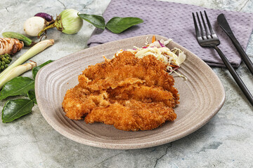 Tonkatsu fried cutlet with cabbage