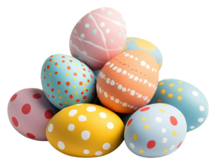 PNG Pile of Easter eggs painted easter celebration.