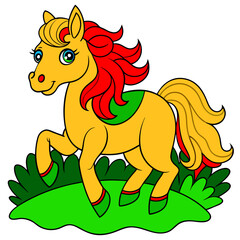 horse with a ribbon
