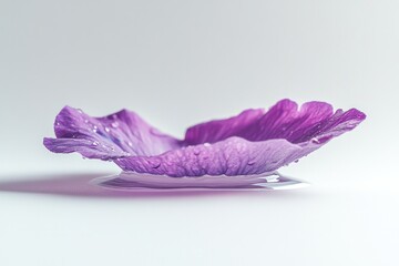 Fototapeta premium serene water ripple effect with floating lavender petal softly highlighted on smooth white surface