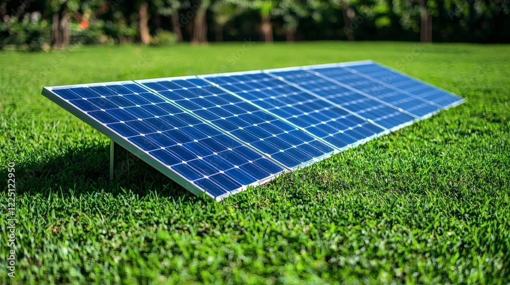 Poster conceptual image of urban renewable energy grids with glowing circuits stock photo with side copy sp