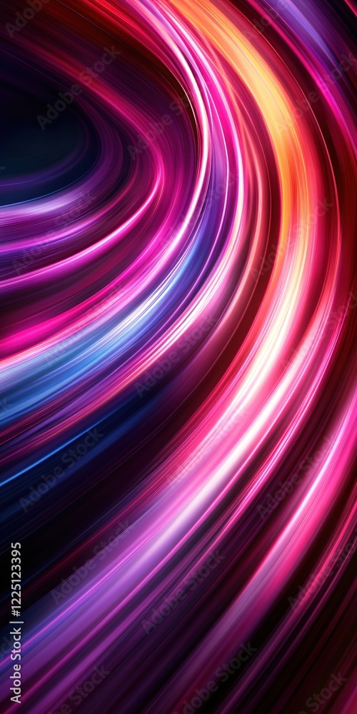 Poster abstract flowing light trails with vibrant colors creating a dynamic and futuristic background