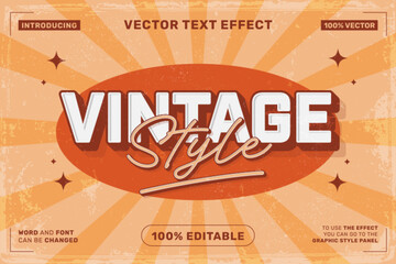 Editable text effect Vintage template style premium vector
