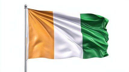Obraz premium Vivid Representation of the Irish Flag with Orange, White, and Green Colors in Motion