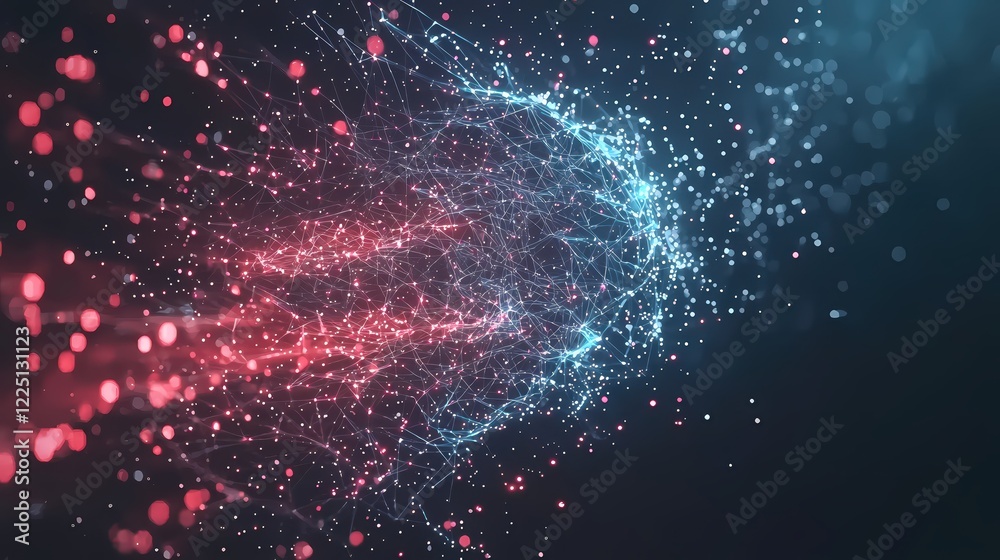 Poster Abstract Digital Network Connection Dots Lines Global Technology