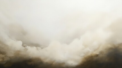 Fototapeta premium Abstract image depicting a hazy, cloudy sky with varying shades of beige, brown, and gray. The texture is soft and diffused, suggesting a sense of