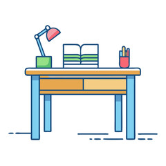 teacher s desk icon, teacher s desk vector illustration-simple illustration of teacher s desk, perfect for teacher s desk logos and icons