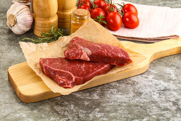 Raw marble uncooked beef steak