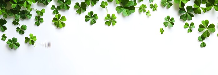 Saint Patrick’s Day Shamrock Clover Frame with White Background for Text or Design