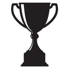 trophy black silhouette illustration vector, Simple silhouette Design vector  with white background