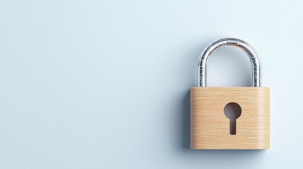 Fototapeta premium Secure Padlock on Light Blue Background Representing Safety and Privacy in Digital World