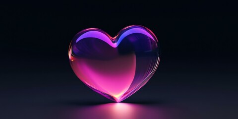A vibrant glass heart sculpture, ideal for romantic themes, Valentine's Day promotions, or love-related products. Captivating colors enhance emotional appeal.