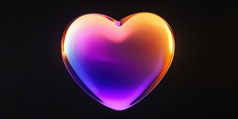 A vibrant, colorful heart-shaped object against a dark background, ideal for romantic themes, Valentine's Day promotions, or emotional wellness campaigns.