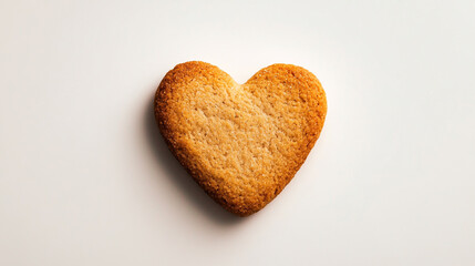 Heart-shaped cookie on a light background ready for celebration or gifting
