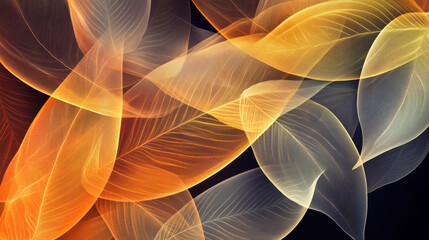 Abstract illustration of autumn leaves in warm colors, creating serene atmosphere