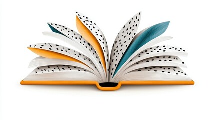 Creative Open Book with Colorful Pages and Unique Patterns Designed for Modern Illustrations