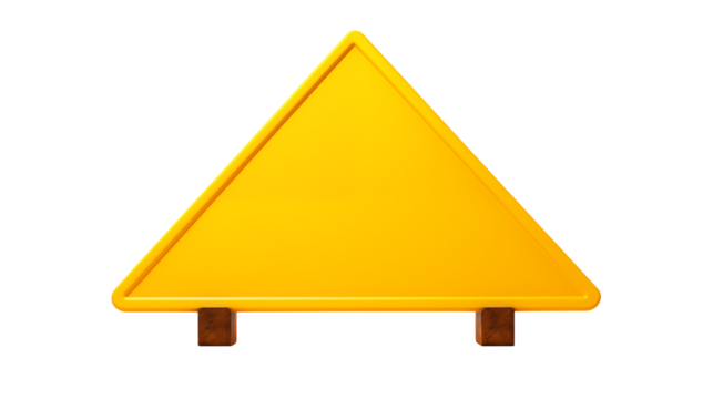 Blank Yellow Triangle Warning Sign 