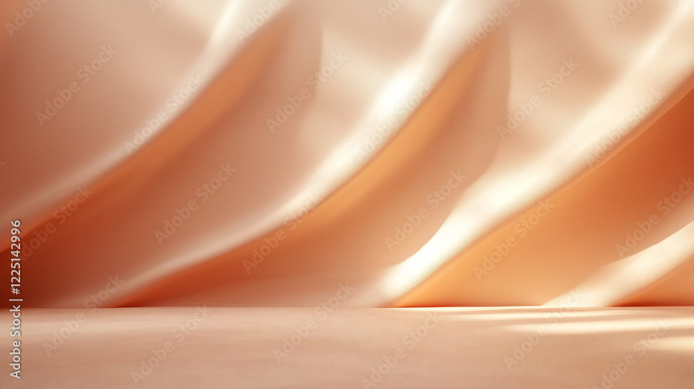 Aufkleber warm, abstract minimal luxury background with soft flowing curves