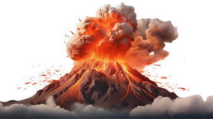 Epic Volcanic Eruption Fiery Mountain Landscape 