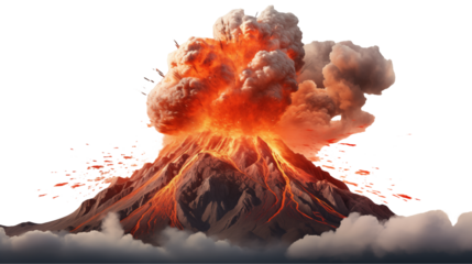 Epic Volcanic Eruption Fiery Mountain Landscape 