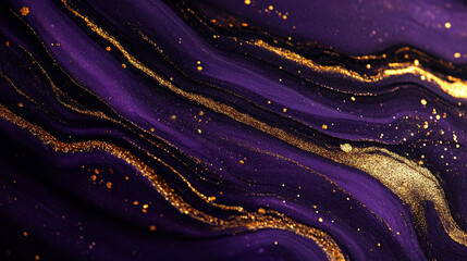 Abstract Purple Gold Marble Texture Luxury Background Design Elegant Swirls Fluid Art Painting Rich 