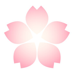 桜の花のシンプルな春色グラデーションデザイン　ベクターイラスト sakura