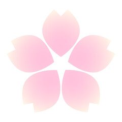 桜の花のシンプルな春色グラデーションデザイン　ベクターイラスト sakura