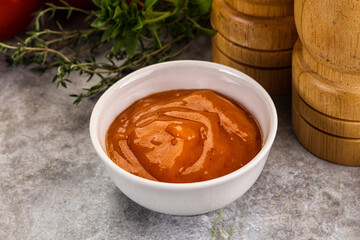 Tasty burger sauce in the bowl